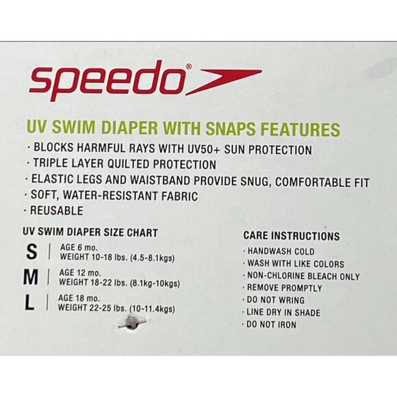 Speedo - Baby Boys Swim Diaper With Snaps - Blue - Large (22 - 25 lbs) - Picture 6 of 9
